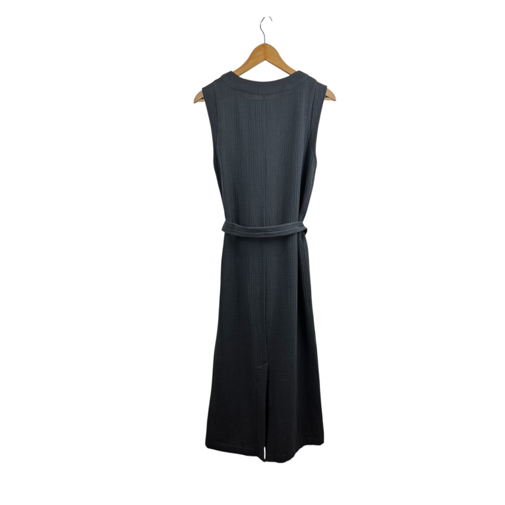 Faherty Dream Costa Sleeveless Organic Cotton Gauze Midi Dress Charcoal Sz. XS - Picture 10 of 14